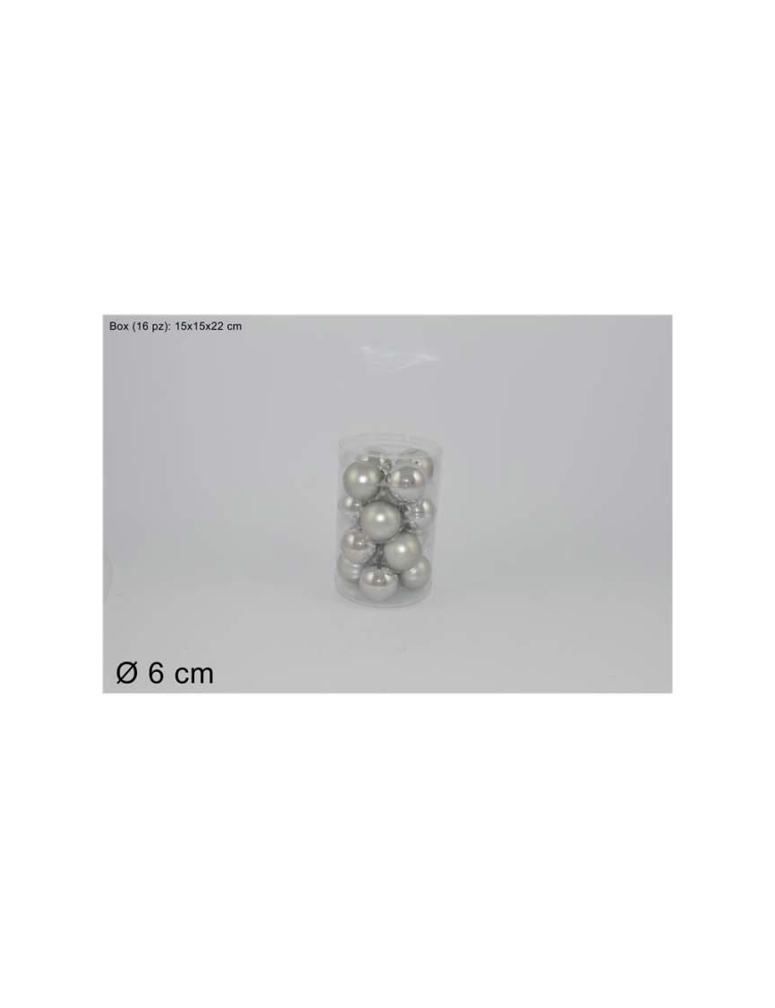 L.VETRO LUC/OPAC ARGEN SFERE  6cm 16pz$$