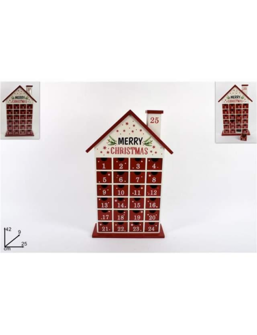 CALENDARIO AVVENTO CASETTA 42cm $$
