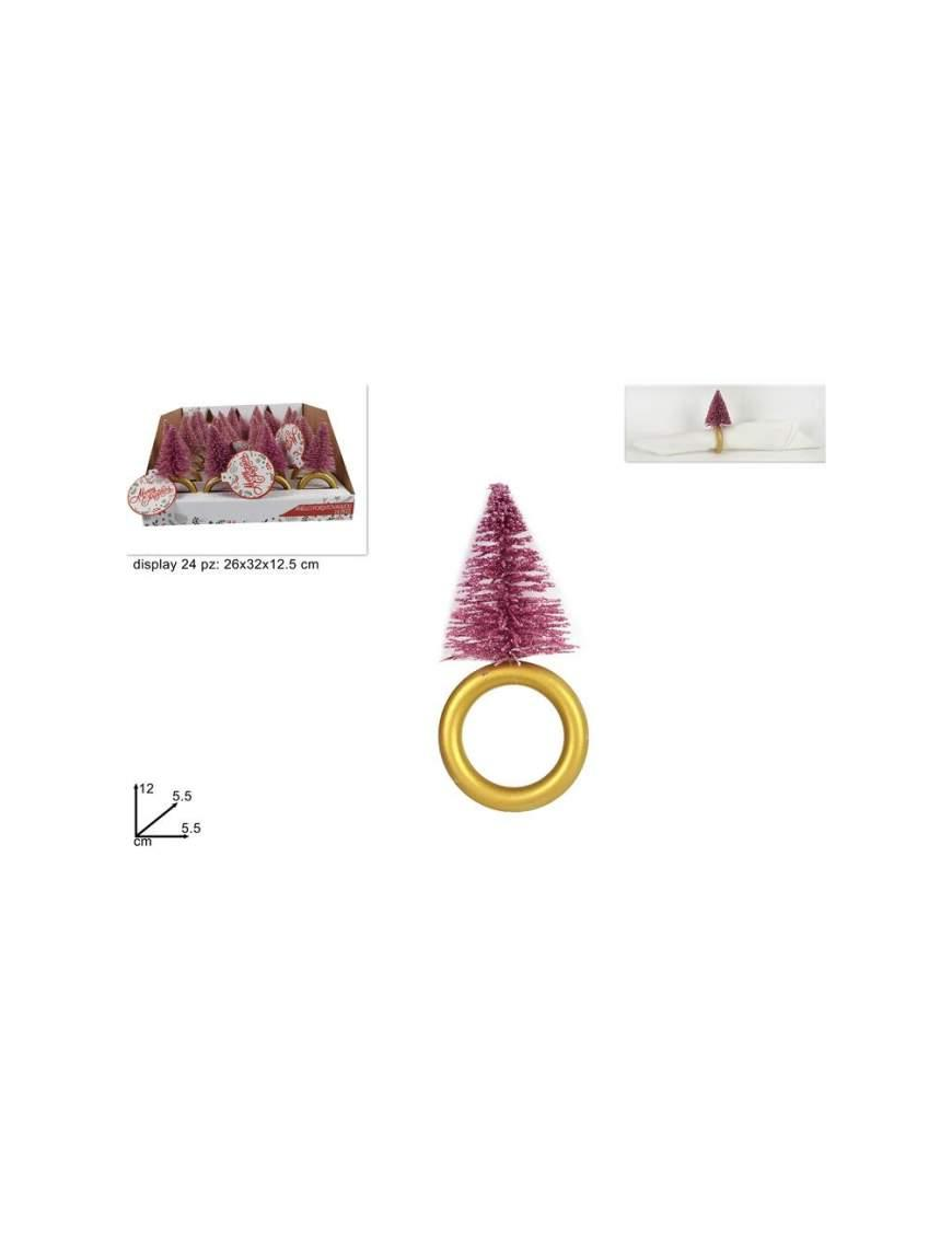NAPKIN RING WITH TREE 12cm