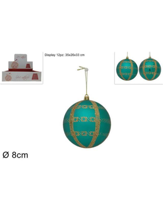 BALL 8cm TIFFANY GLITTER