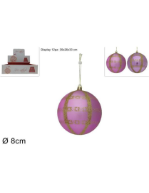 SFERA 8cm LILLA GLITTER