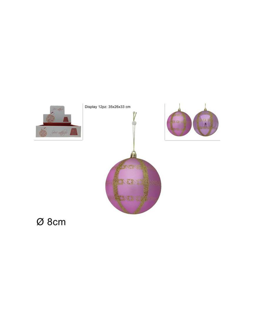 SFERA 8cm LILLA GLITTER