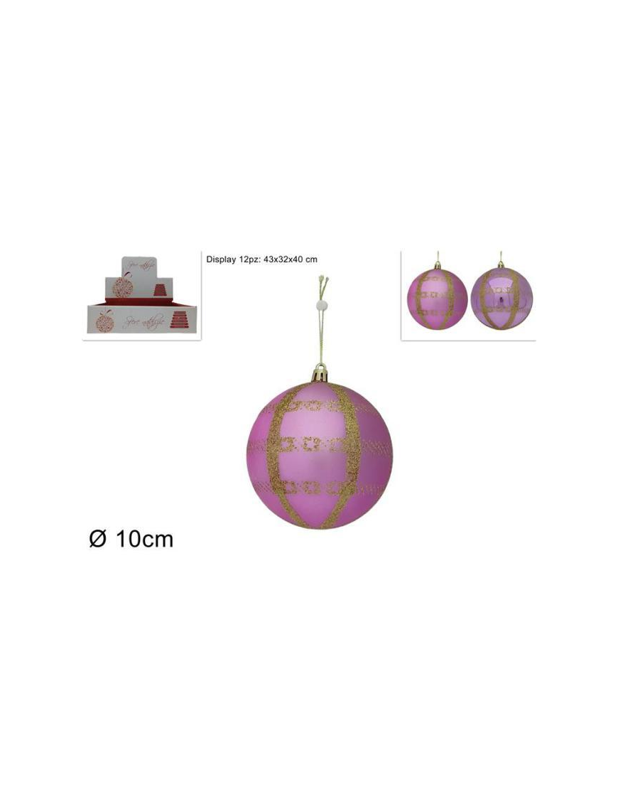 BALL 10cm LILAC GLITTER