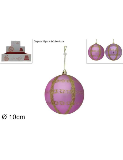 BALL 10cm LILAC GLITTER