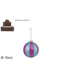 TWO-TONE FUCHSIA GLASS BALL 10cm