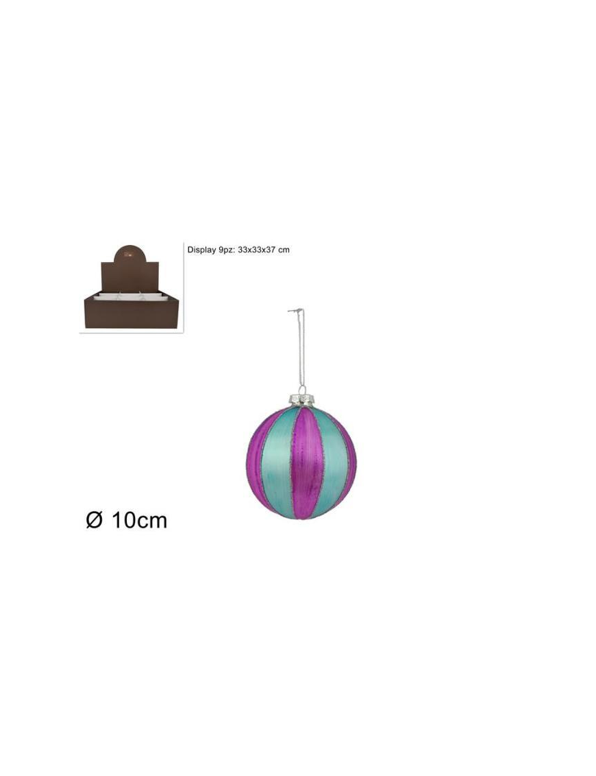 SFERA IN VETRO 10cm BICOLOR FUXIA