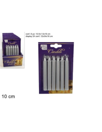 CANDELA MINI METALLIZZATA 6pz 10cm 190