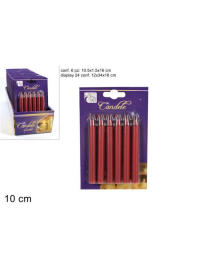 CANDELA MINI ROSSA 6pezzi  10cm