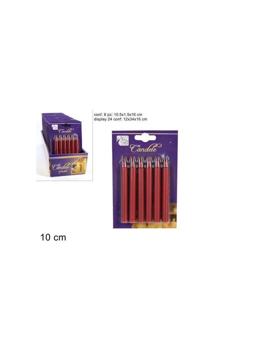 MINI RED CANDLE 6 pieces 10cm