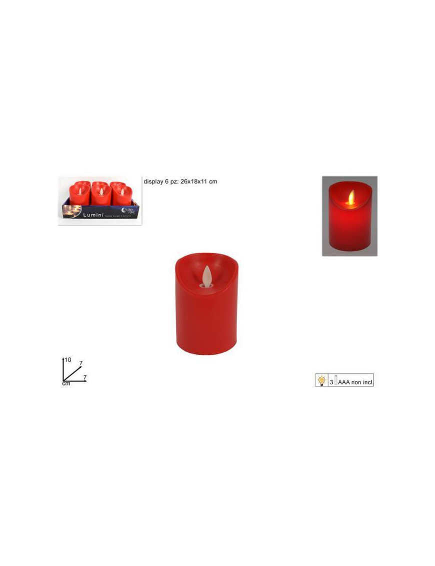 CANDELA LED CON MOVIMENTO FIAMMA ROSSO 10cm