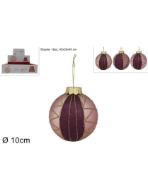 SFERA 10cm ROSA CON GLITTER