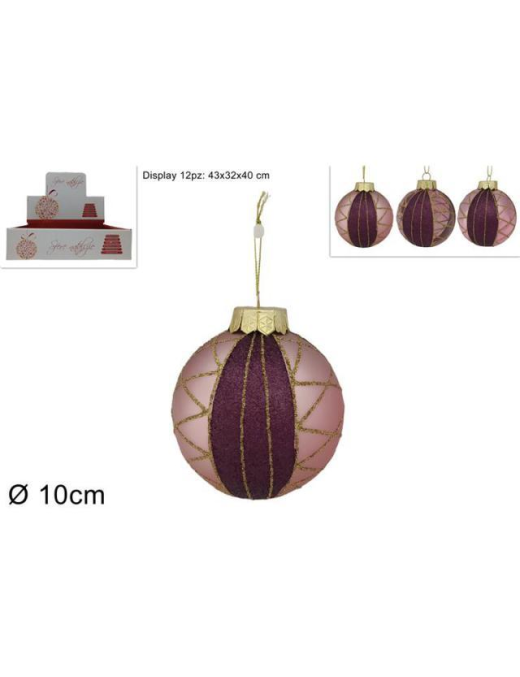 10cm PINK BALL WITH GLITTER