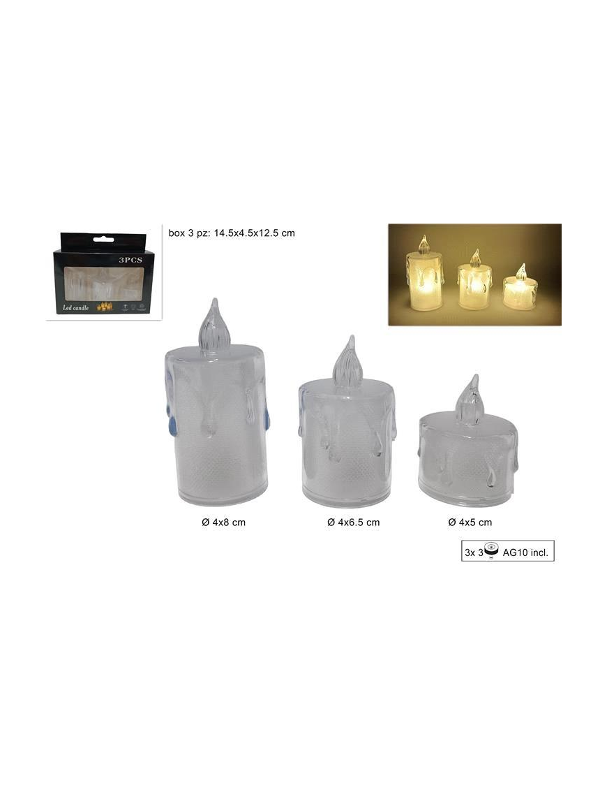 CANDELE LED 3pezzi  CLASSIC