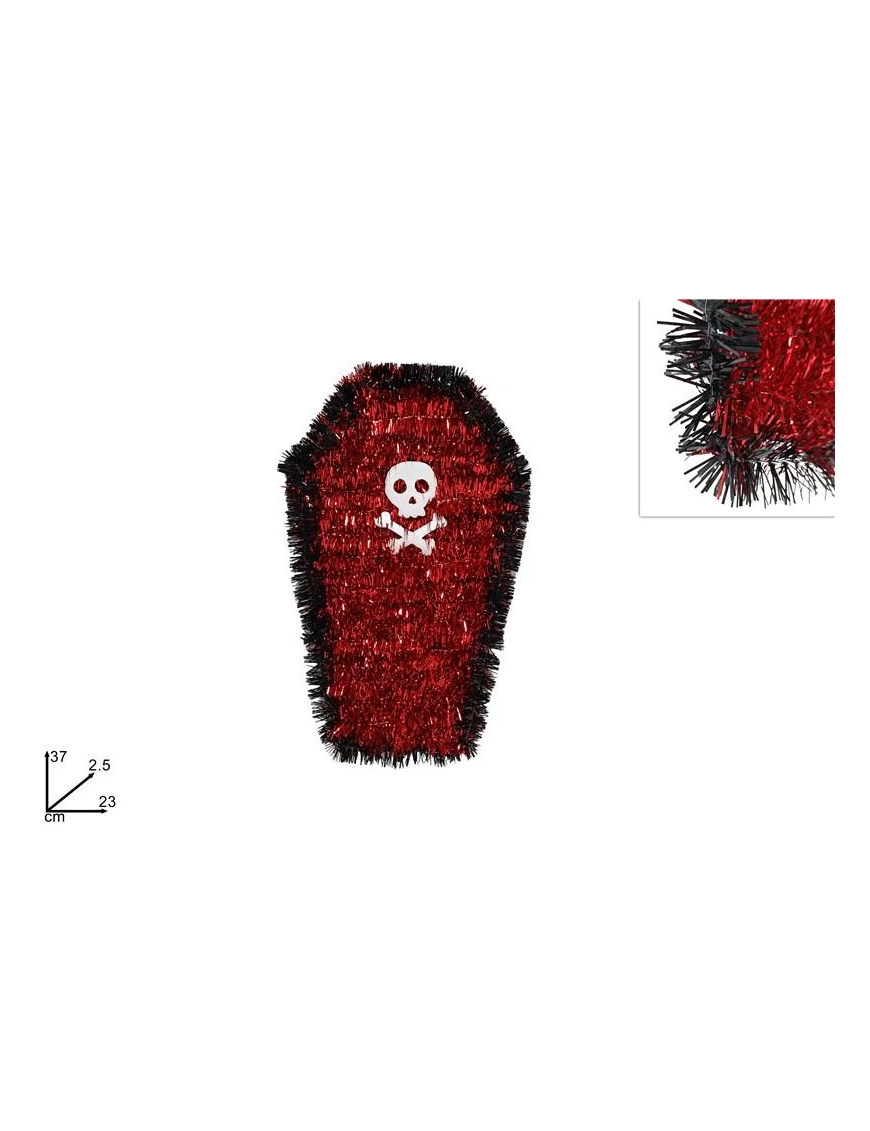 HALLOWEEN COFFIN WIRE DECORATION 37cm