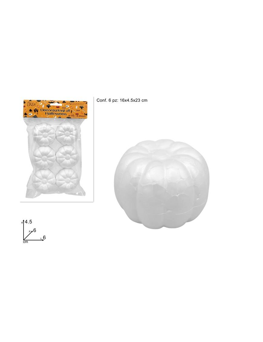 DECOUPAGE POLYSTYRENE PUMPKIN 6cm 6pcs