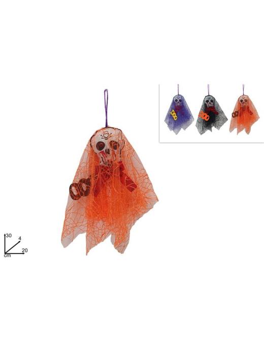 SKULL HANGER WITH VEIL 30cm