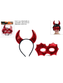 CERCHIETTO+MASCHERA DIAVOLO 2 PEZZI