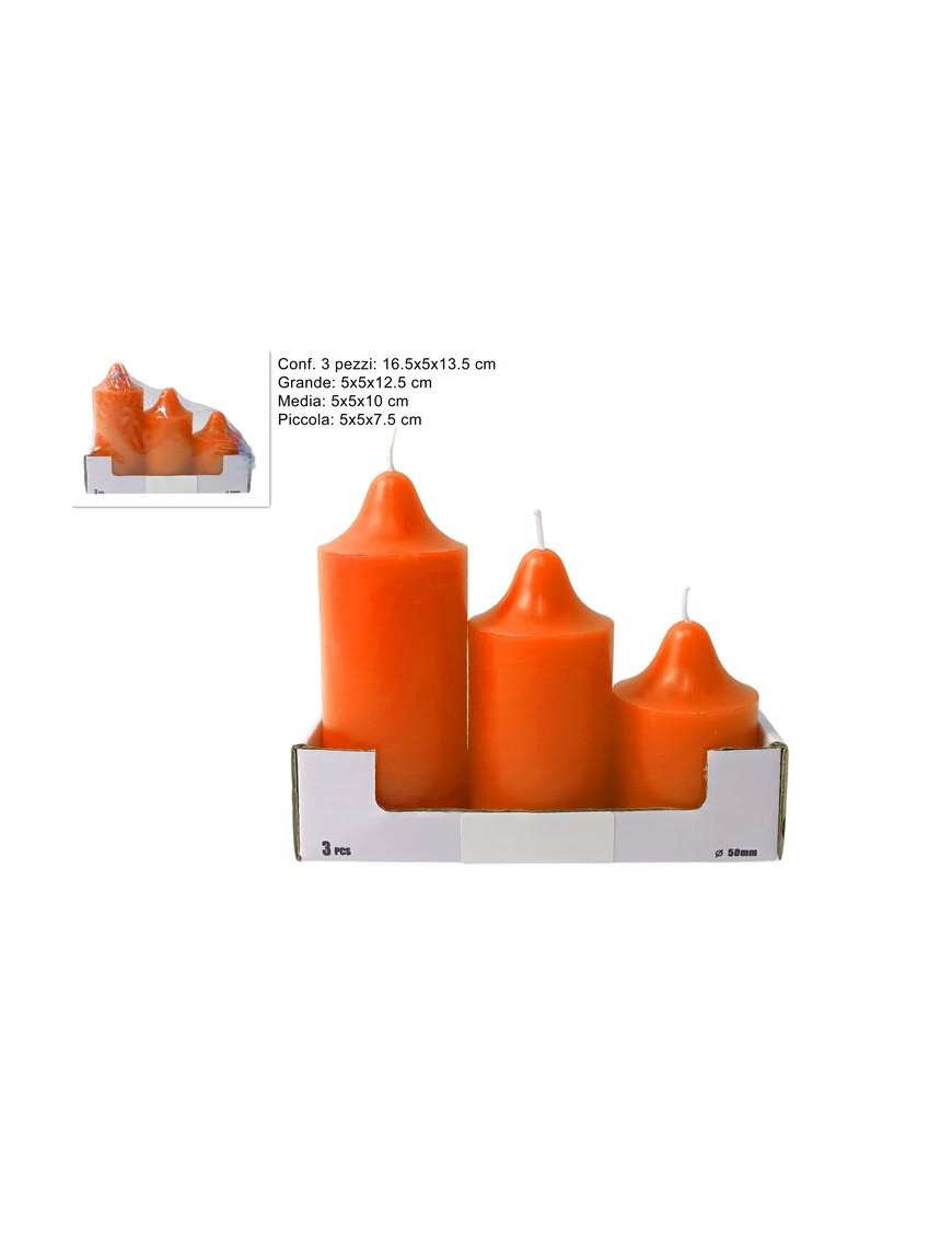ORANGE CANDLE 3 SIZES