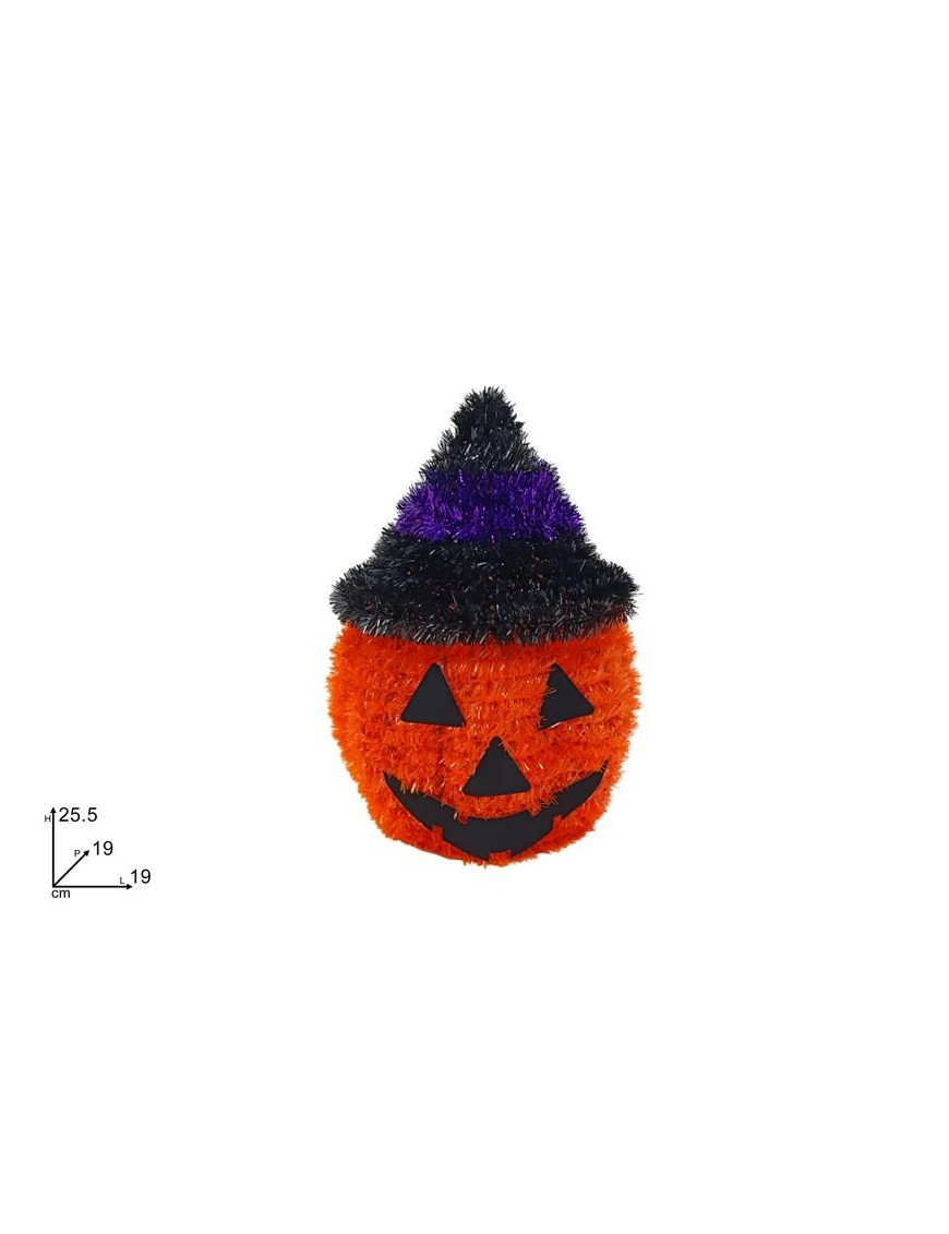 DECORAZIONE FILO ZUCCA CON CAPPELLO 19cm