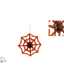 DECORAZIONE FILO RAGNATELA CON RAGNO 30cm