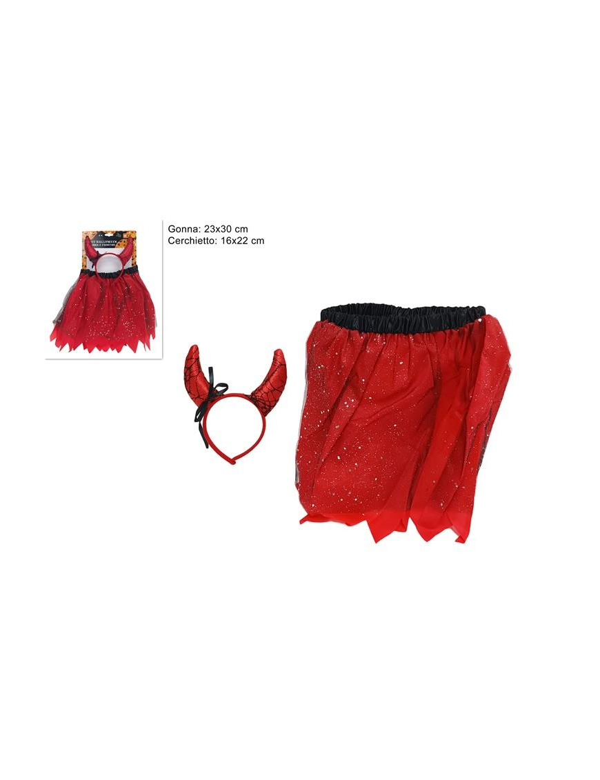 DEVIL HEADBAND + RED SKIRT