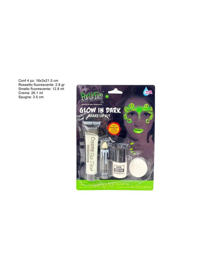 TRUCCO FLUORESCENTE 3 PEZZI