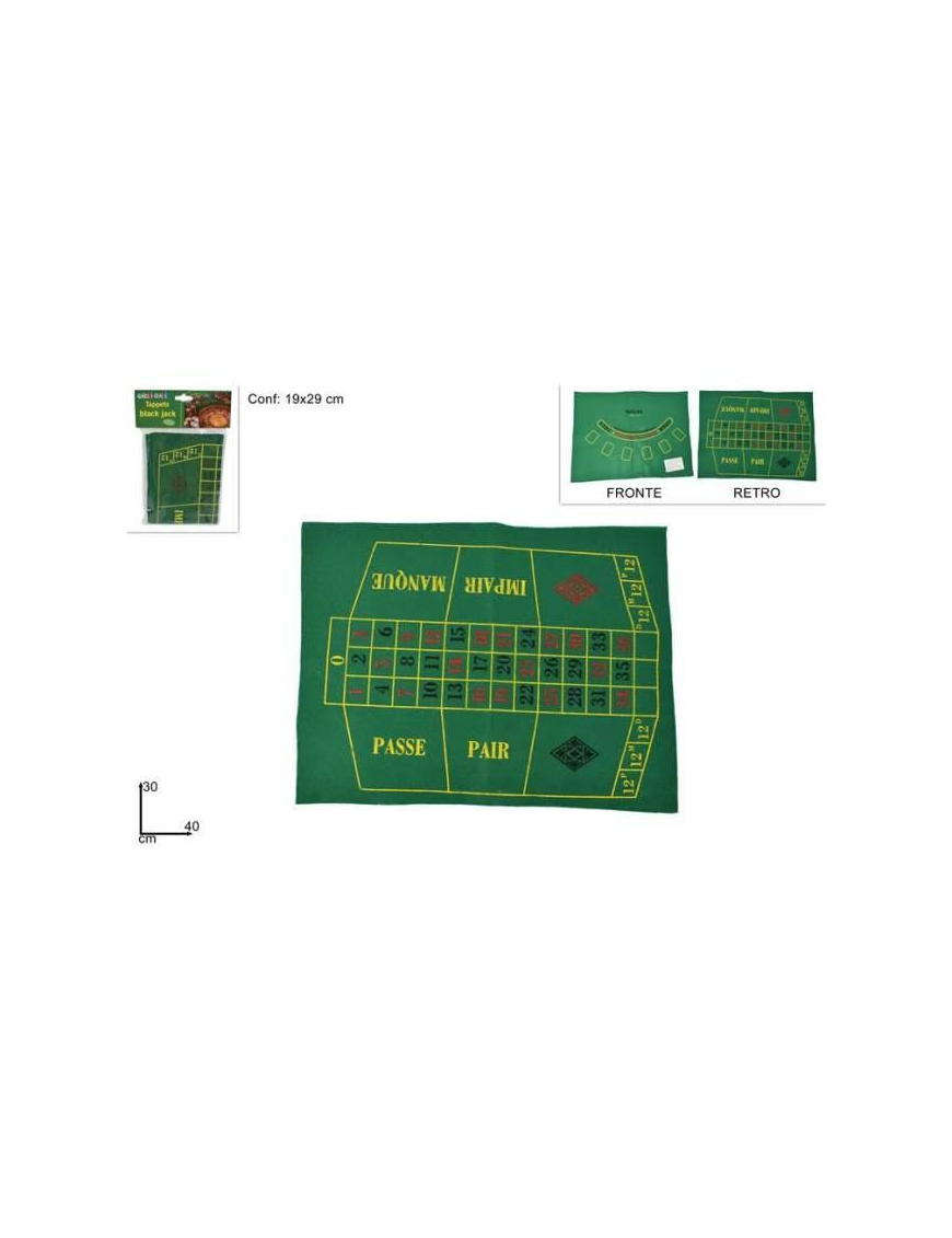 TAPPETO DA GIOCO ROULET/BLACK JACK 30x40