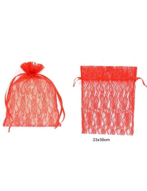 BUSTA MERLETTO ROSSO 30x23cm $$