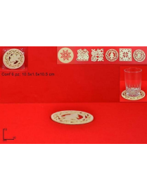 L.FELTRO SOTTOBICCH. ASS.6pz 10cm CREM$$