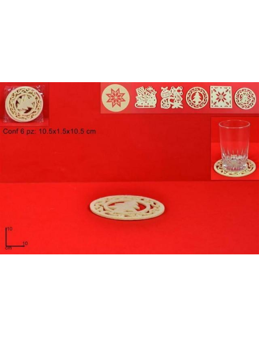 L.FELTRO SOTTOBICCH. ASS.6pz 10cm CREM$$
