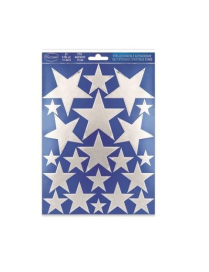 MEDIUM SILVER ADHESIVE STARS, SILVER COLOR