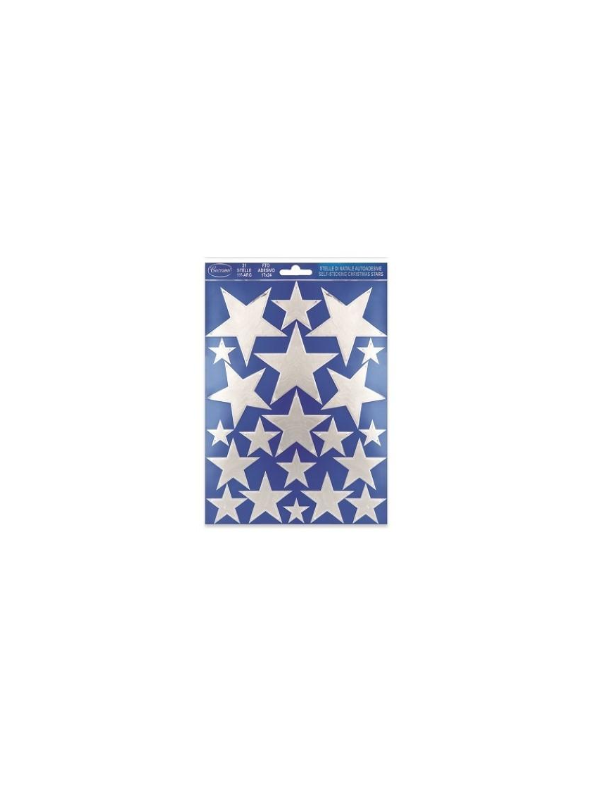 MEDIUM SILVER ADHESIVE STARS, SILVER COLOR