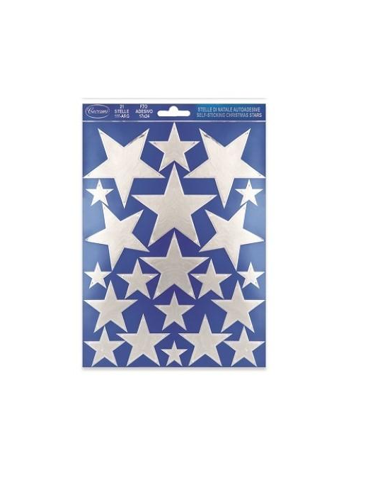 STELLE ADESIVE ARGENTO MEDIE COLORE ARGENTO