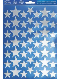 SMALL SILVER ADHESIVE STARS, SILVER COLOR