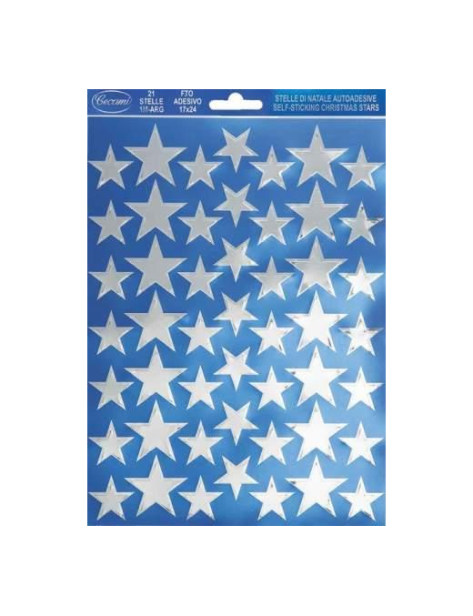 STELLE ADESIVE ARGENTO  PICCOLE COLORE ARGENTO