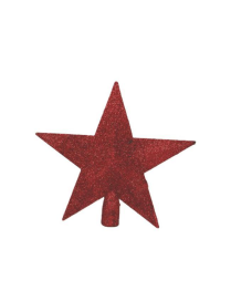 PUNTALE GLITTERATO STELLA ROSSO 20cm