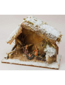 HUT 36x26x16cm WITH NATIVITY 10cm