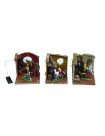 SCENA DA PRESEPE  14x15x15h CASETTA CON PASTORE CON LUCE