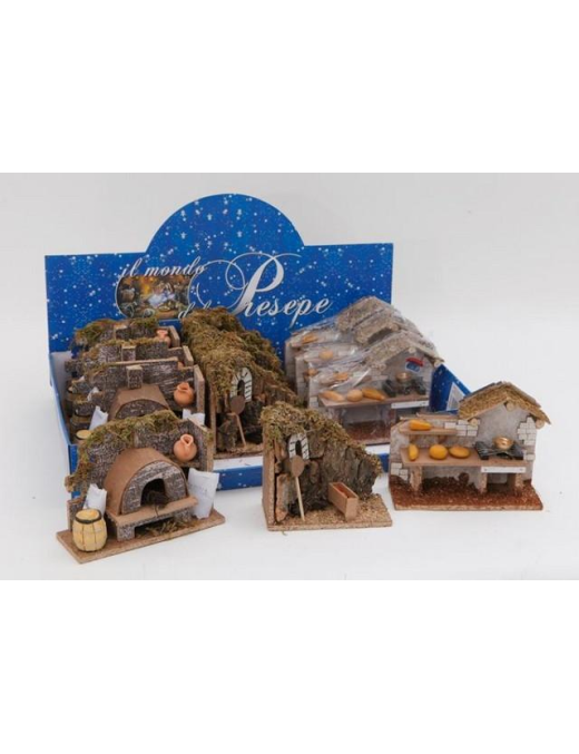 SCENA DA PRESEPE  20x8x15cm FORNO/CUCINA MODELLO ASSORTITO
