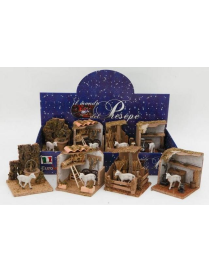 SCENA DA PRESEPE  15x15x14cm POZZO/STALLA CON PECORA
