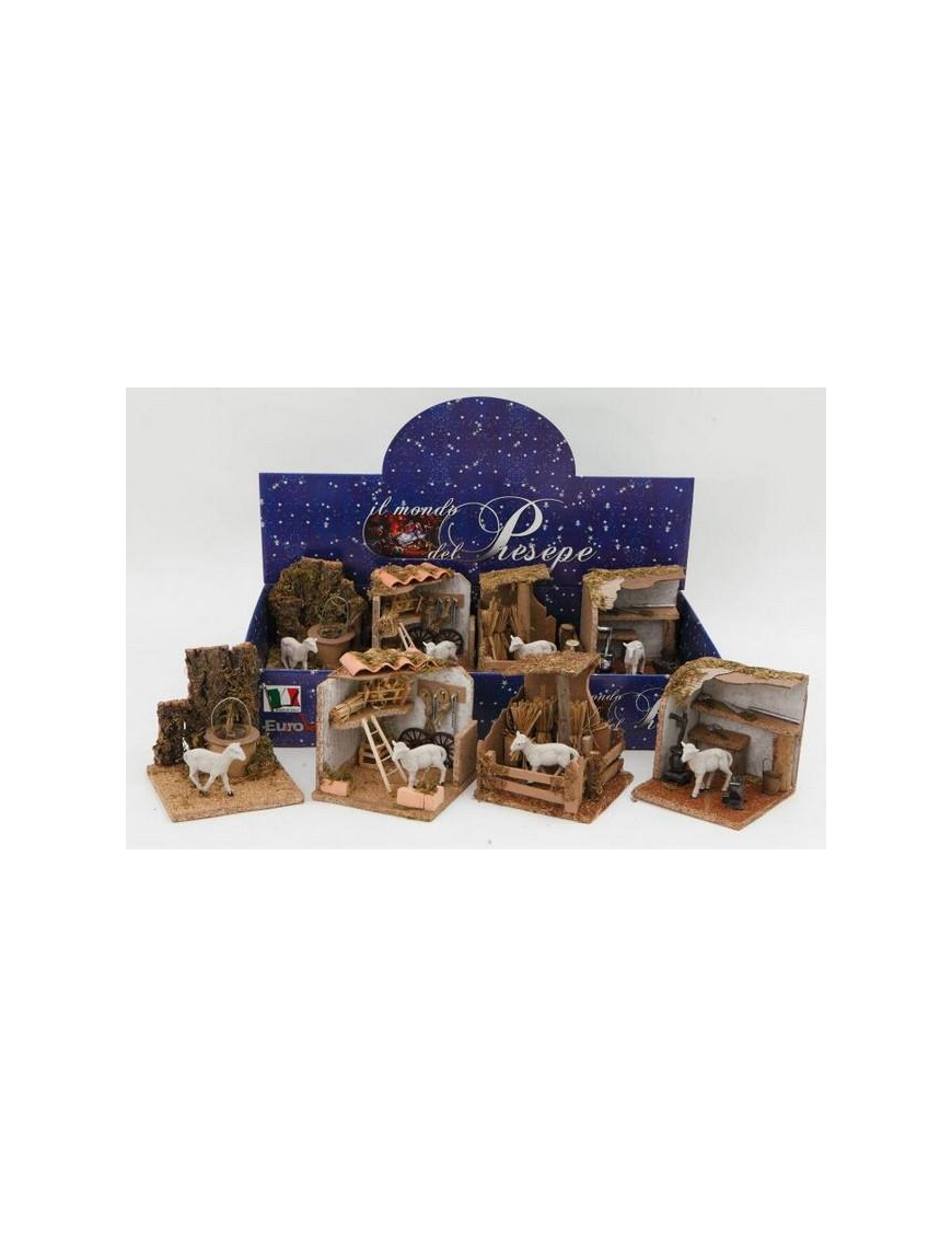 NATIVITY SCENE 15x15x14cm WELL/STABLE WITH SHEEP