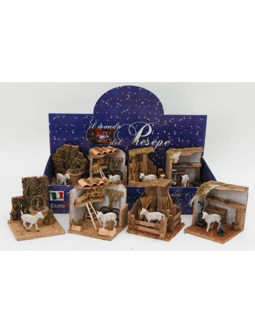 NATIVITY SCENE 15x15x14cm WELL/STABLE WITH SHEEP