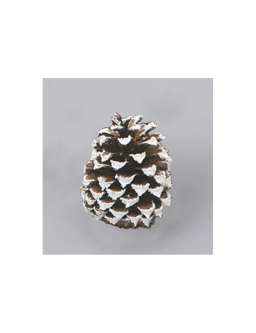 NATURAL PINE CONE 10cm SNOWY