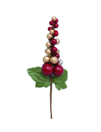 RAMETTO BACCHE ROSSE/ORO 15cm