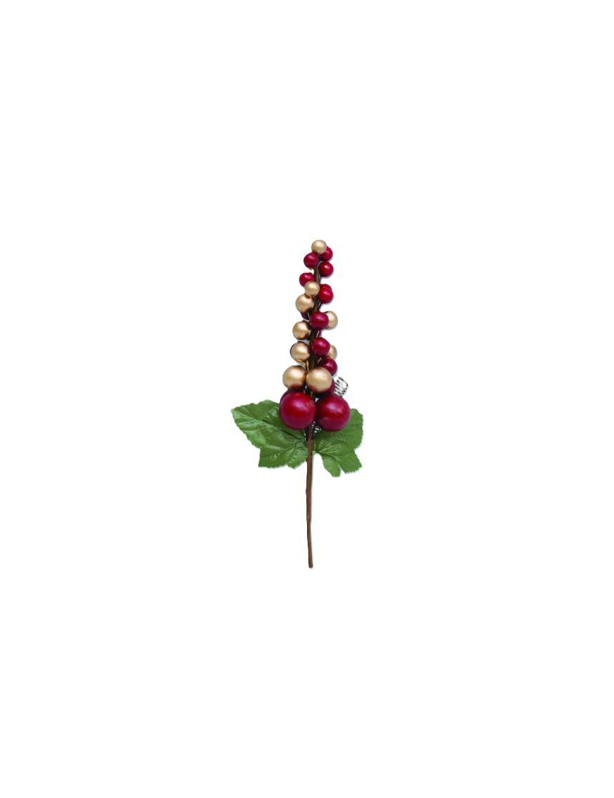 RAMETTO BACCHE ROSSE/ORO 15cm