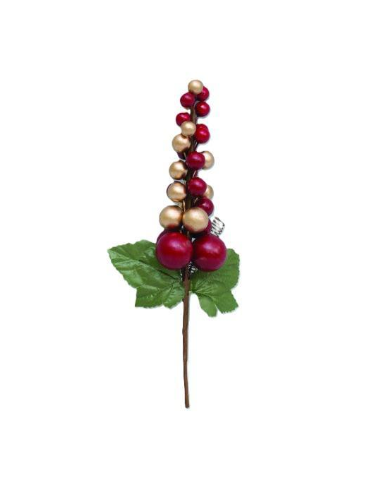 SPROCK OF RED/GOLD BERRIES 15cm