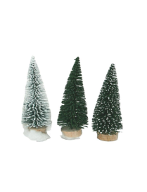ACCESSORI PRESEPE ALBERO INNEVATO 10cm CON BASE LEGNO