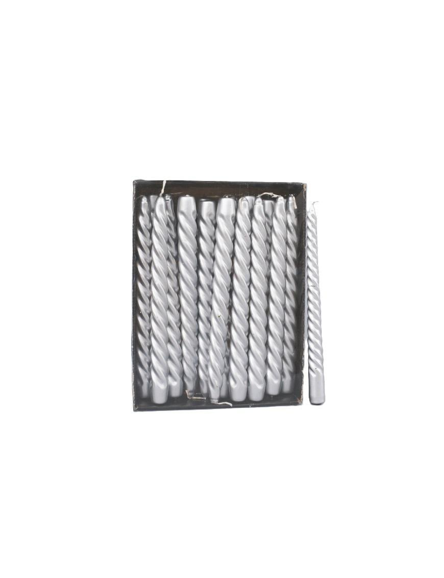 TORCIGLIONE SILVER CANDLE 24cm