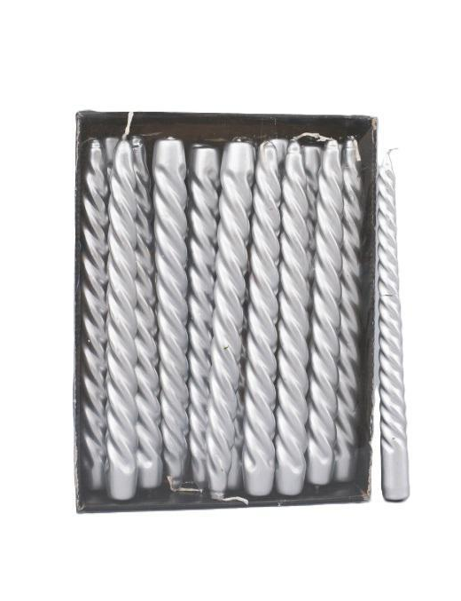 CANDELA TORCIGLIONE ARGENTO 24cm