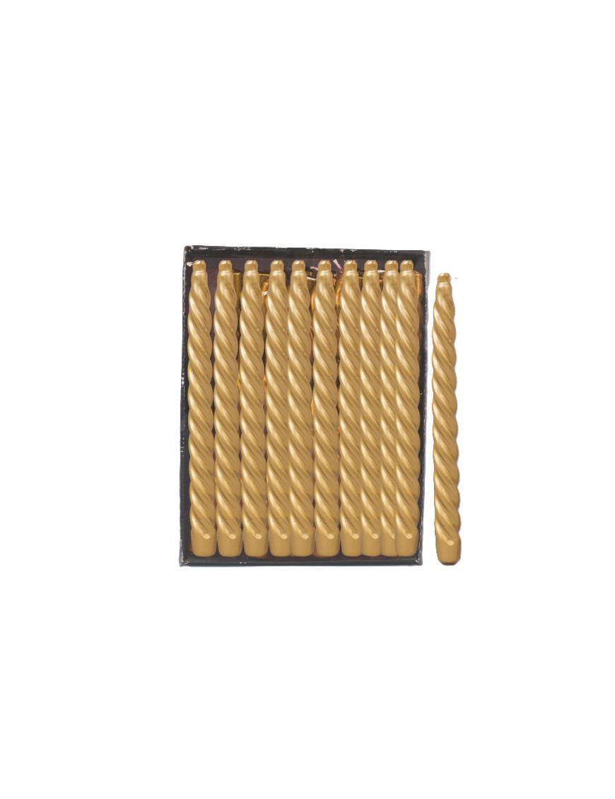 GOLD TORCIGLIONE CANDLE 24cm